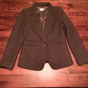 Loft wool blazer, removable faux fur collar- sz 10